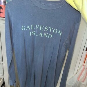 Galveston Island Blue Long Sleeve Tee